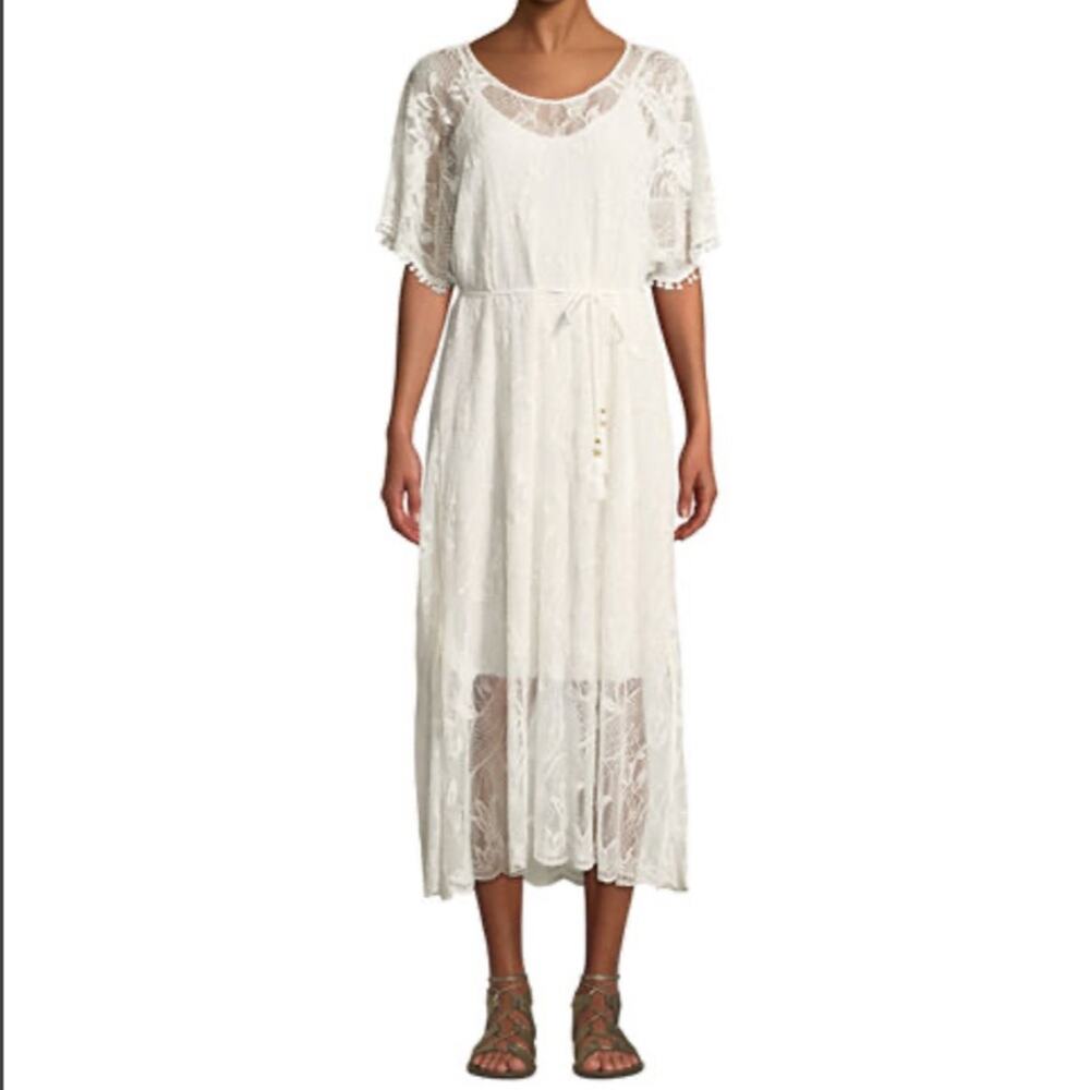 Johnny Was Jade Sawyer Sheer Lace Midi Dress